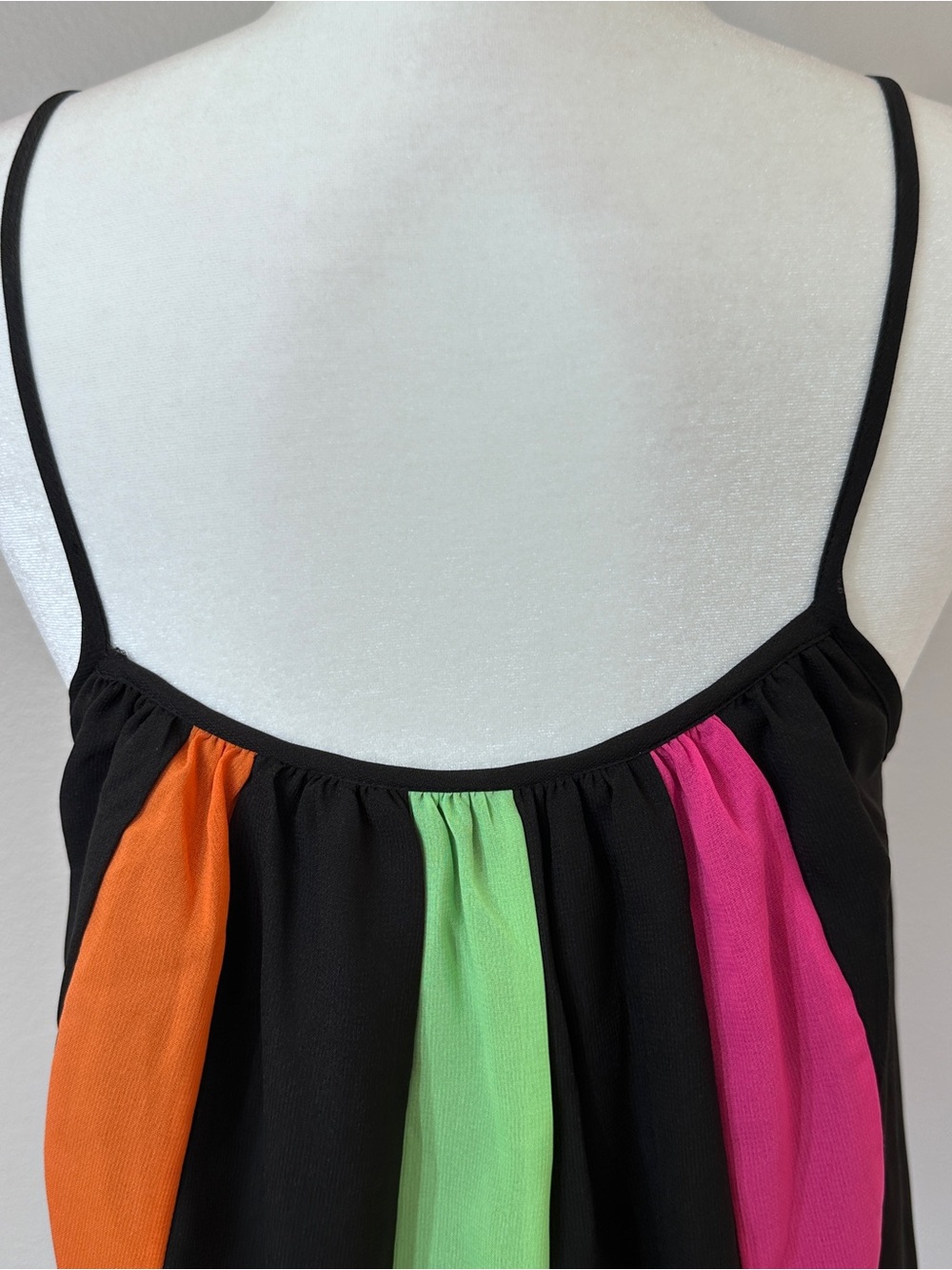 Colorblock Sheer Maxi Dress Adjustable Straps Boho Beach Cover Up - Picture 4 of 6